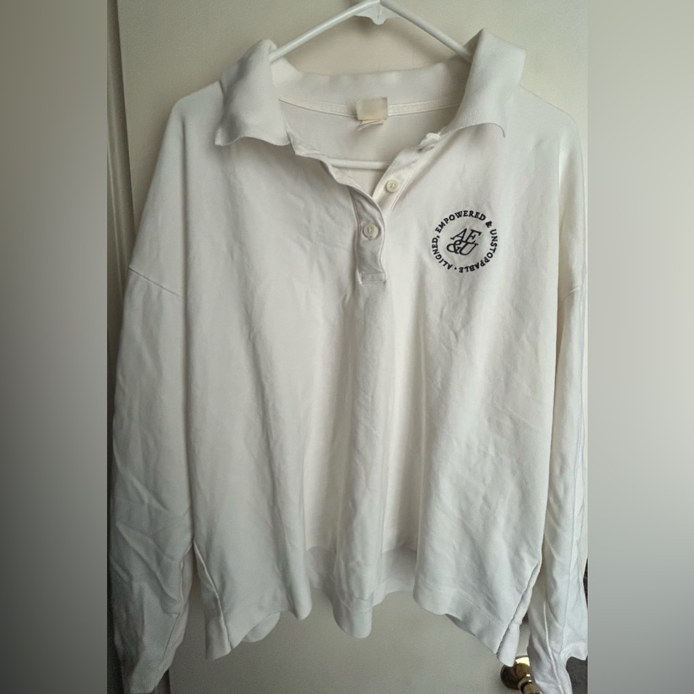 H&M Long Sleeve Polo Shirt with Embroidered Logo
